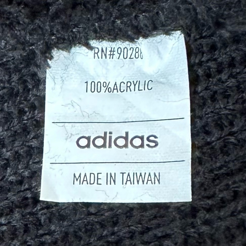 Adidas Black Ribbed Knit Trefoil Knit Beanie - Picture 5 of 7